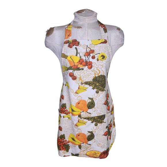 Vintage Apron Bib Style with 3‎ Pockets Mushrooms - Picture 1 of 5